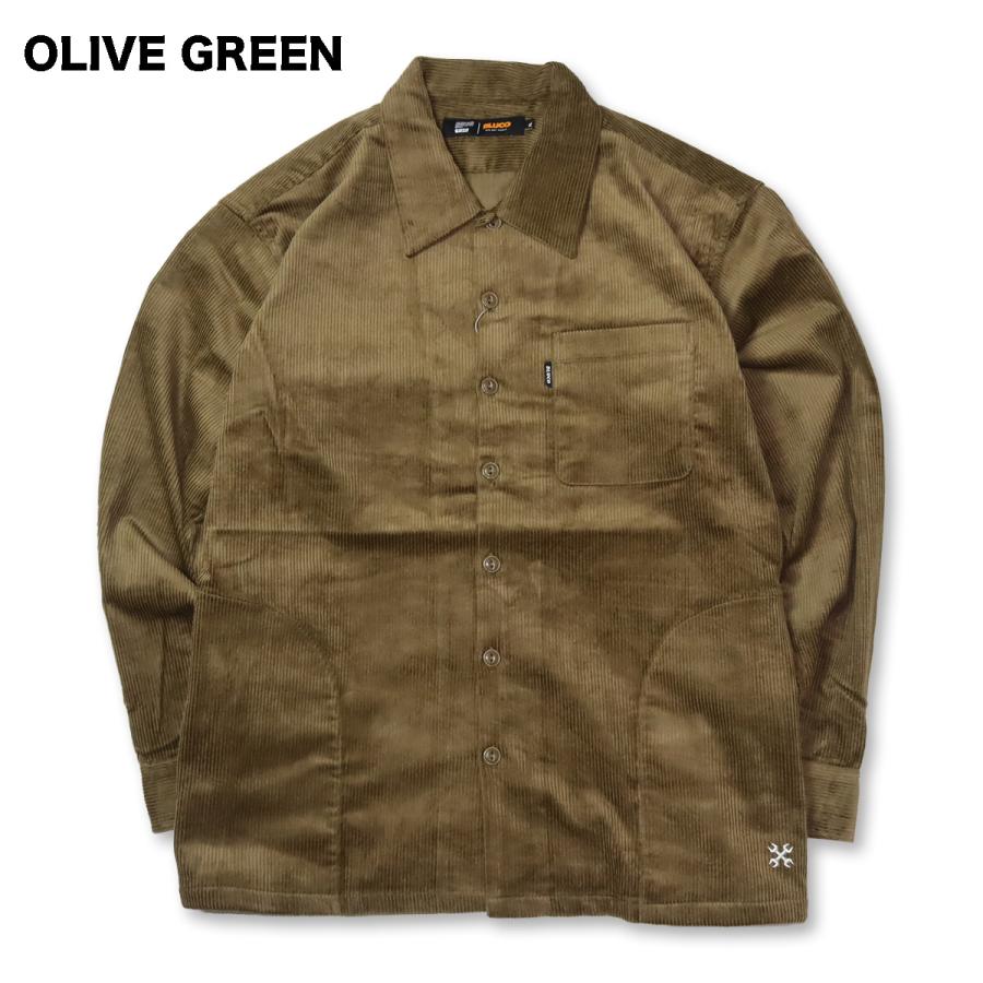BLUCO(ブルコ) OL-11-007 CORDUROY WORK SHIRT 3色(BLACK/GRAY/OLIVE GREEN) BLUCO（ブルコ） OL-11-007 CORDUROY WORK SHIRT 3色(BLACK/GRAY/OLIVE