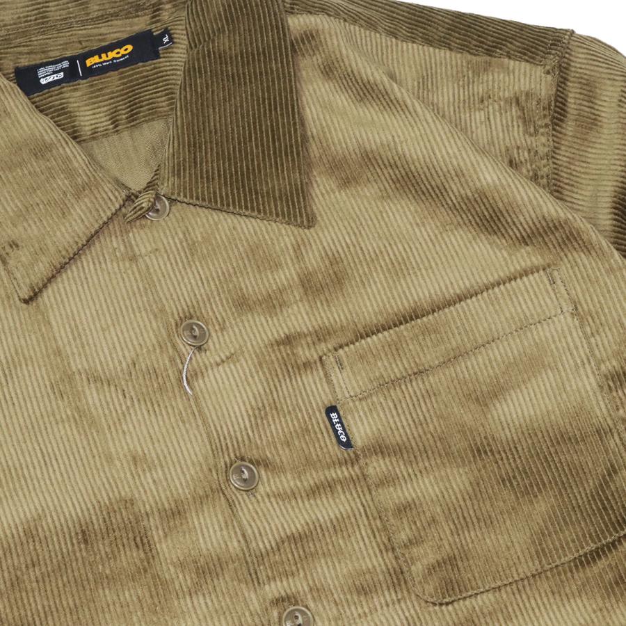 BLUCO（ブルコ） OL-11-007 CORDUROY WORK SHIRT 3色(BLACK/GRAY/OLIVE
