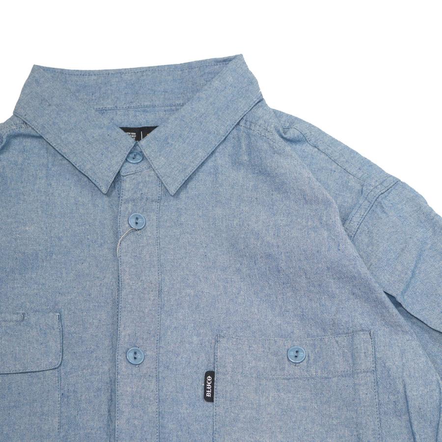 BLUCO（ブルコ） OL-21-005 CHAMBRAY WORK SHIRT S/S 3色(BLACK/NAVY