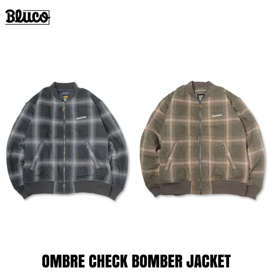 BLUCO（ブルコ） OL-31-039 OMBRE CHECK BOMBER JACKET 2色(BLACK