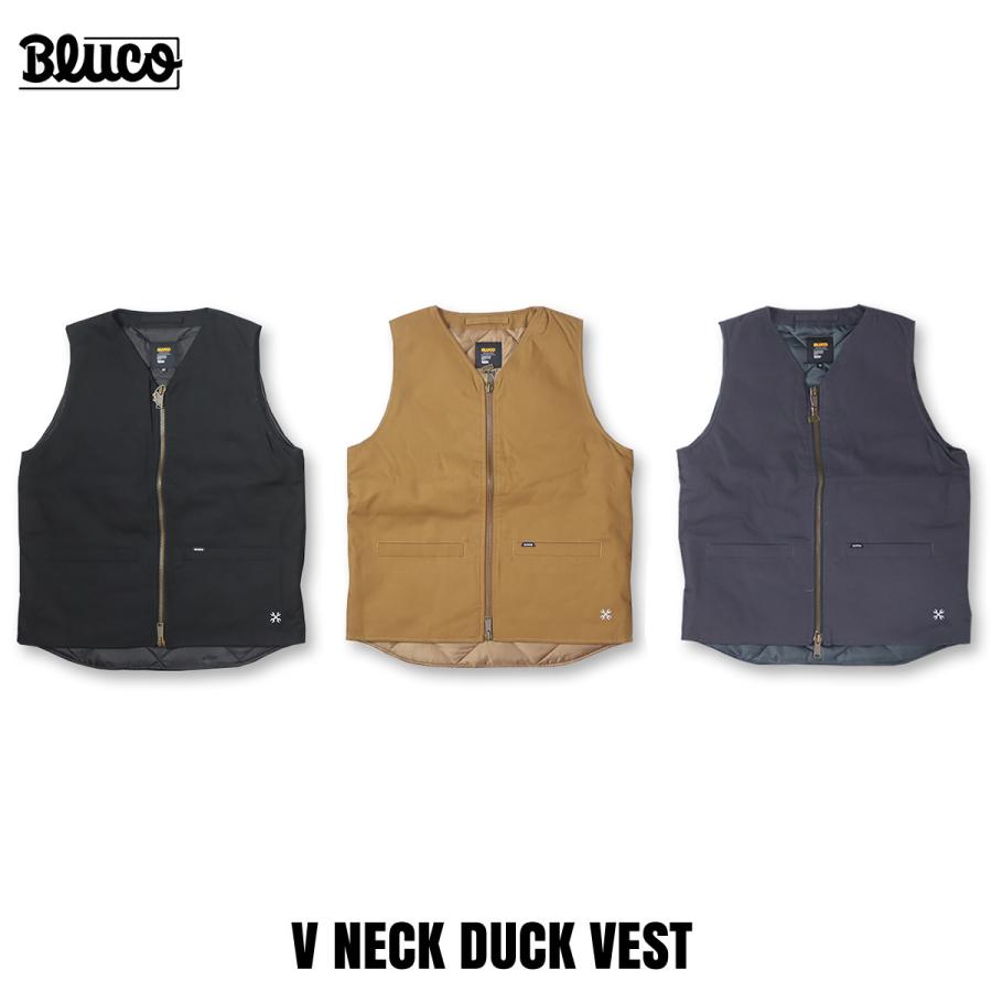 BLUCO（ブルコ） OL-35-012 V NECK DUCK VEST 3色(BLACK/BROWN