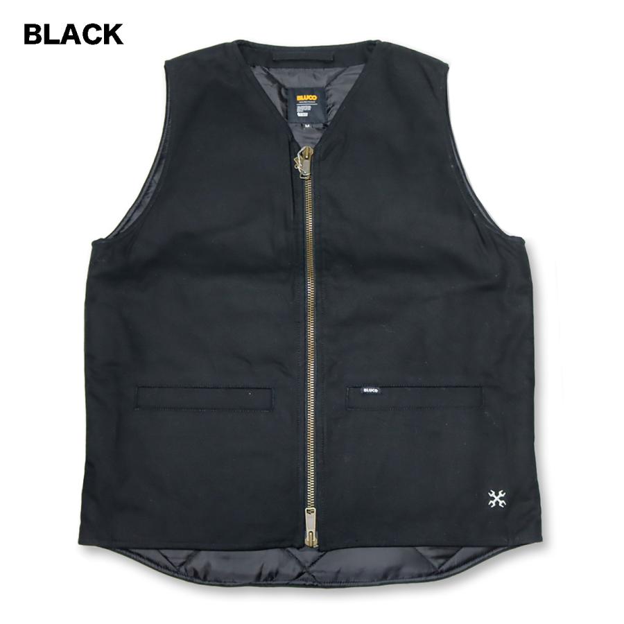 BLUCO（ブルコ） OL-35-012 V NECK DUCK VEST 3色(BLACK/BROWN