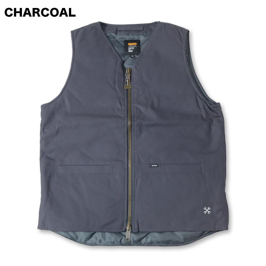 BLUCO（ブルコ） OL-35-012 V NECK DUCK VEST 3色(BLACK/BROWN