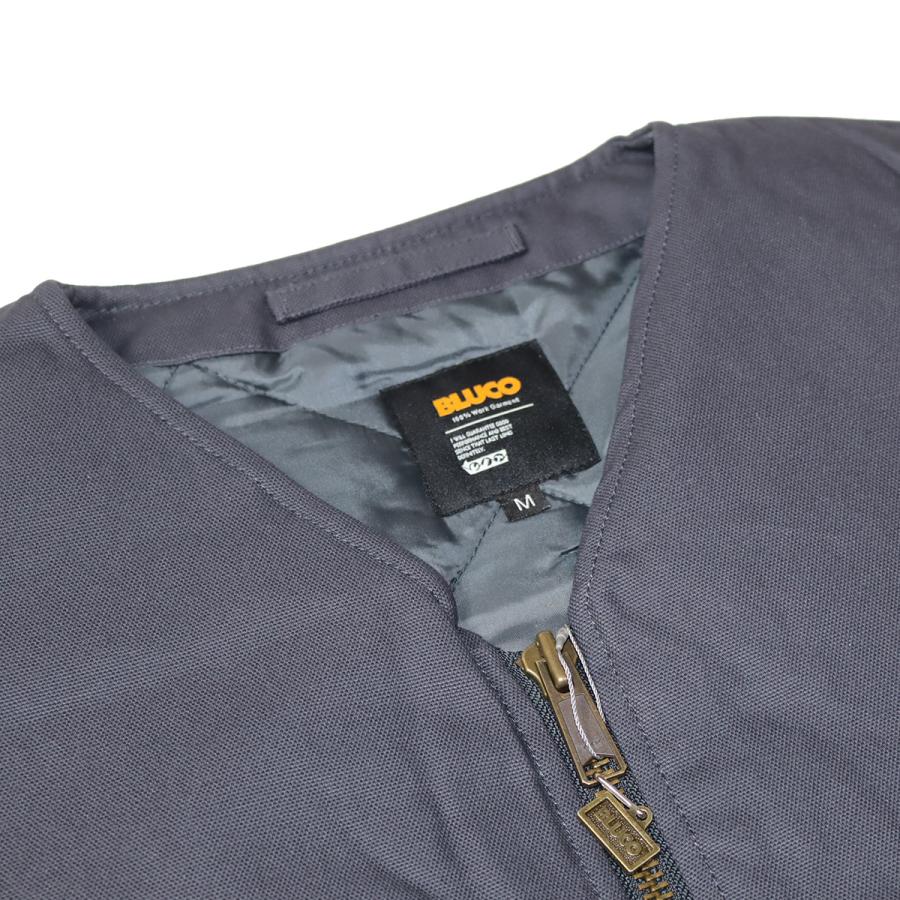 BLUCO（ブルコ） OL-35-012 V NECK DUCK VEST 3色(BLACK/BROWN