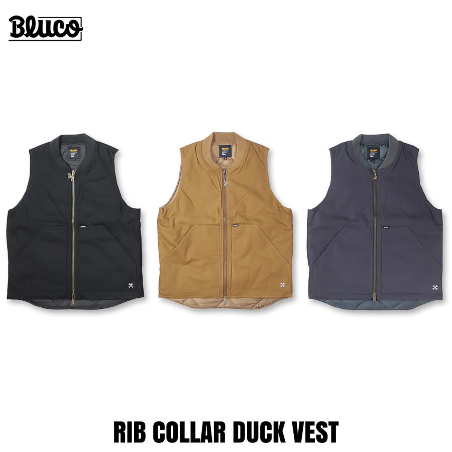 BLUCO（ブルコ） OL-35-013 RIB COLLAR DUCK VEST 3色(BLACK/BROWN