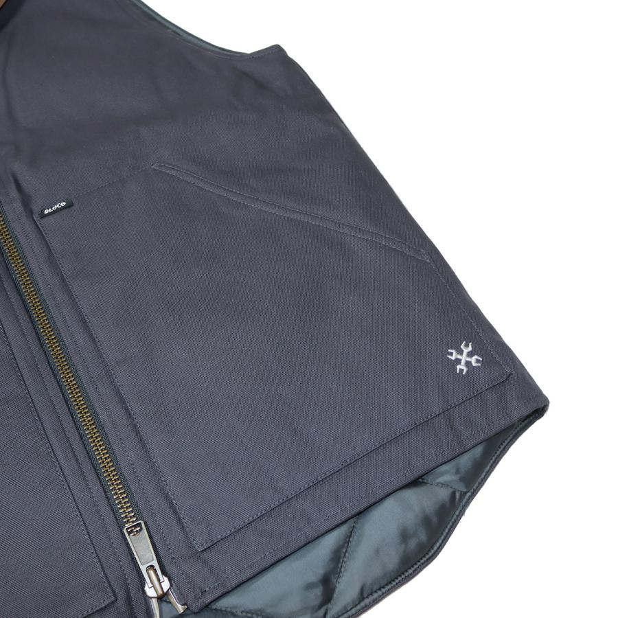 BLUCO（ブルコ） OL-35-013 RIB COLLAR DUCK VEST 3色(BLACK/BROWN