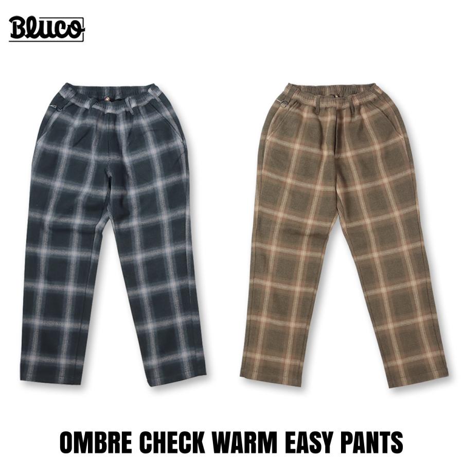 BLUCO(ブルコ) OL-41-044 OMBRE CHECK WARM EASY PANTS 2色(BLACK/BROWN) BLUCO（ブルコ） OL-41-044 OMBRE CHECK WARM EASY PANTS 2色(BLACK
