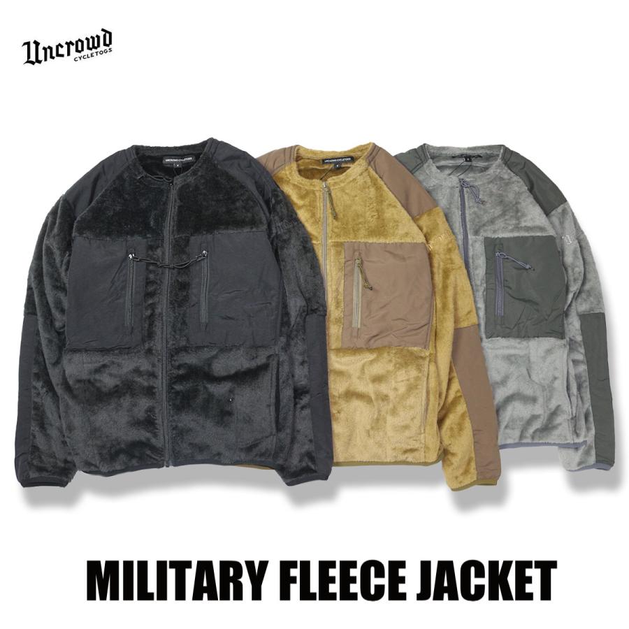 ☆セールプライス!! UNCROWD(アンクラウド) UC-503-022 MILITARY FLEECE JACLET 3色(BLK/OLV/SLT) ☆セールプライス!!☆UNCROWD(アンクラウド) UC-503-022 MILITARY