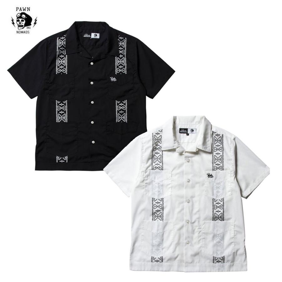 ☆セールプライス!! PAWN(パーン)CUBA SHIRTS ブラック/ホワイト ☆セールプライス!!☆PAWN(パーン)CUBA SHIRTS ブラック/ホワイト