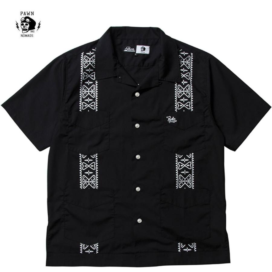 ☆セールプライス!!☆PAWN(パーン)CUBA SHIRTS ブラック/ホワイト
