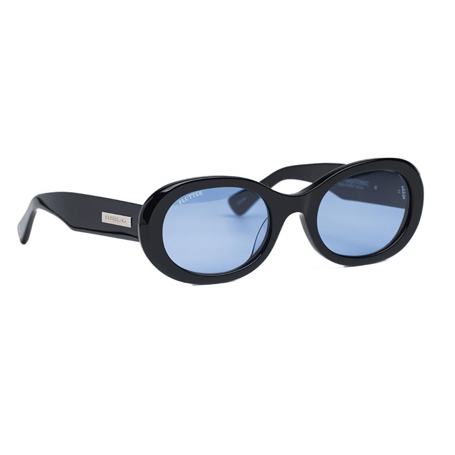 l*様 FLUTTER ブラック サングラス 日本製 ☆送料無料サービス中!! FLUTTER(フラッター) Acetate Narrow Oval