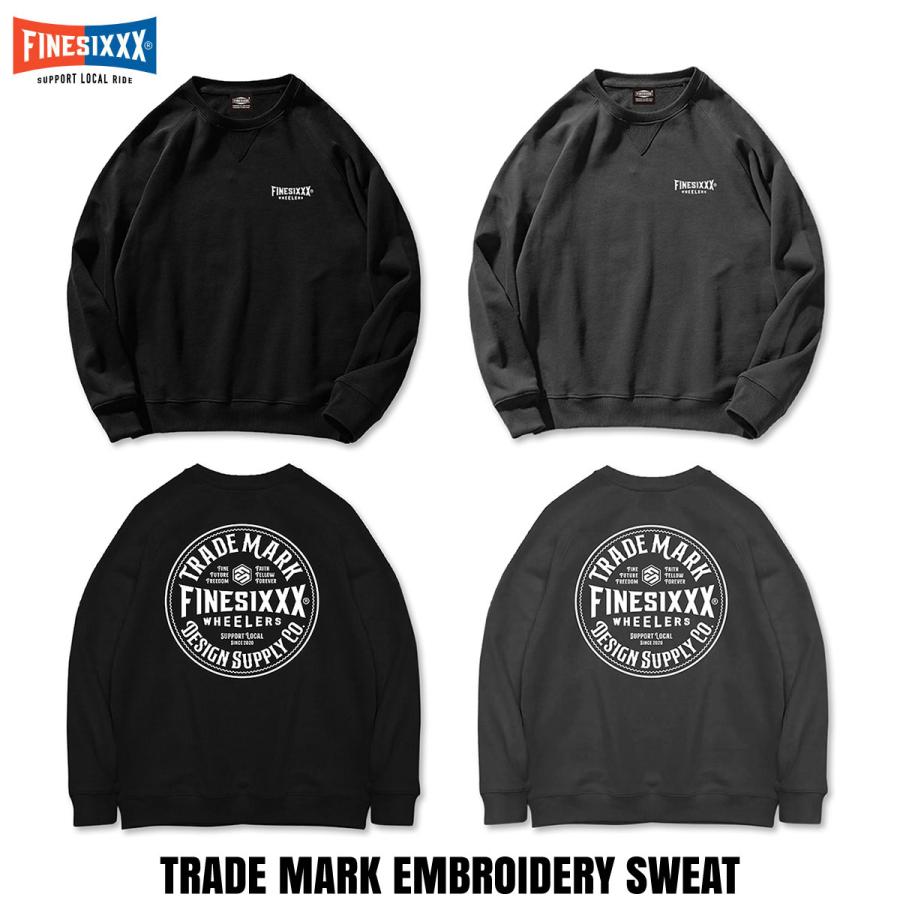 FINESIXXX(ファインシックス) TRADE MARK EMBROIDERY SWEAT 2色(BLACK