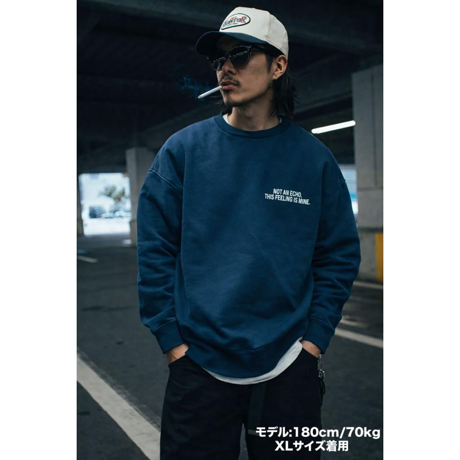 FLUTTER(フラッター) PIGMENT DYE B/S MESSAGE LOGO SWEAT 4色(SUMI 