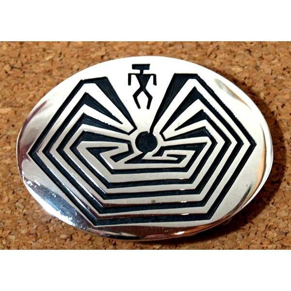 インディアンジュエリー Hopi バックル Man in maiz シルバー