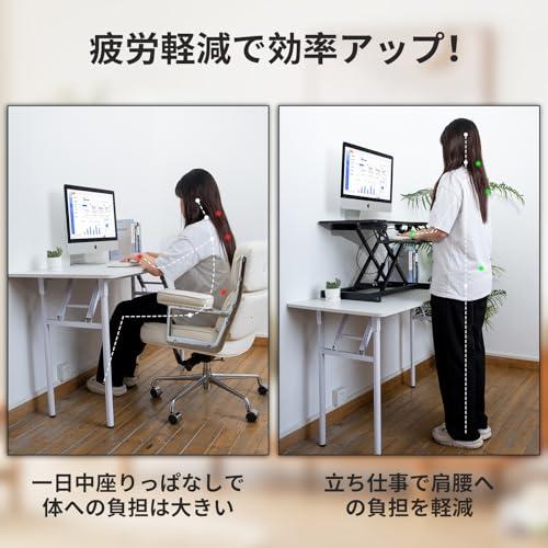 スタンディングデスク 卓上 SHUWEI 天板幅65CM ガス圧昇降式デスク 高
