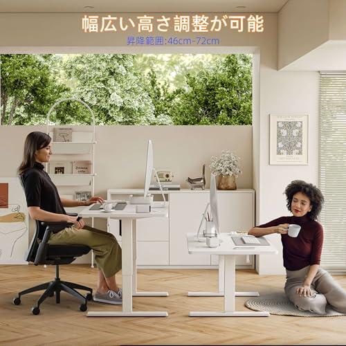 YIHAYO ローデスク 高さ46-72cm 昇降デスク 幅100cm 奥行き60cm 電動