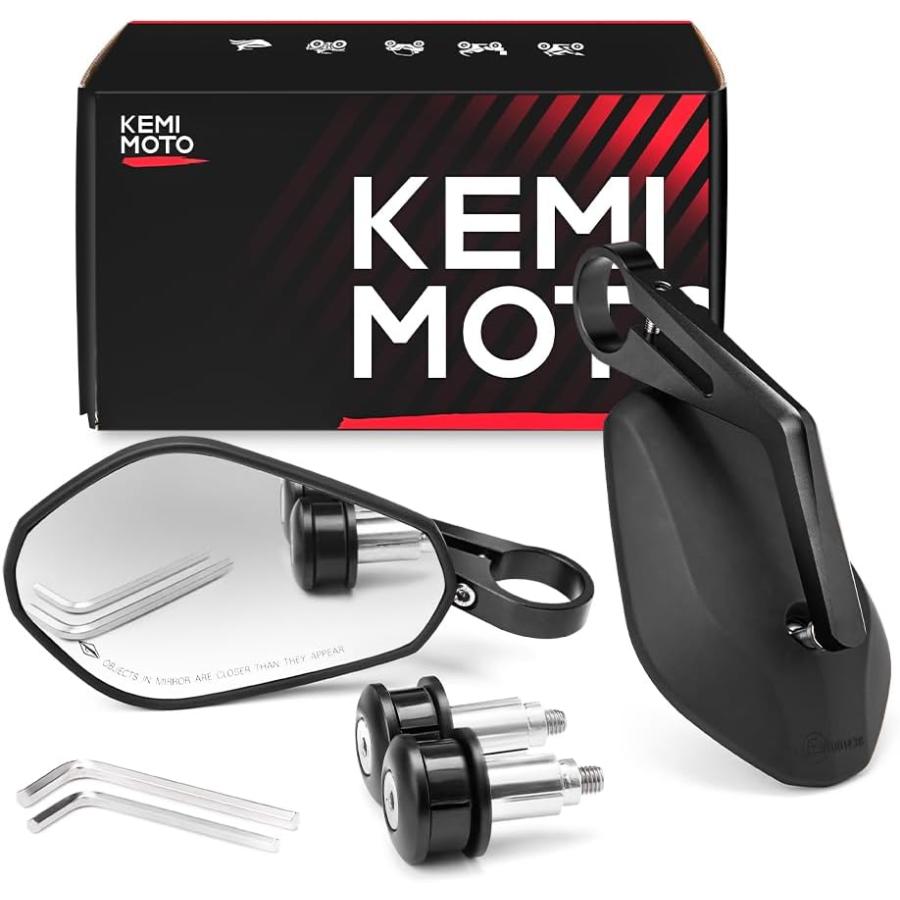 【在庫処分】KEMIMOTO バーエンドミラー オートバイミラー バイク用 ミラ KEMIMOTO バーエンドミラー バイク用 ミラー オートバイミラー CNC加工