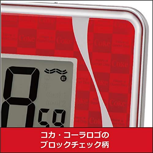 セイコークロック 置き時計 目覚まし時計 銀色メタリック 本体サイズ:9.0×12.7×5.8cm コカ・コーラ Coca-Cola 電波 デジ｜pinus-copia｜04