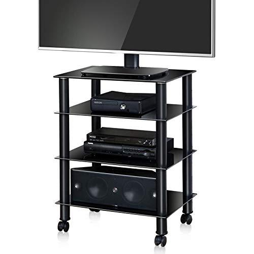 ★状態〇★ オーディオラック FITUEYES 強化ガラス 棚板 キャスター付き Amazon.co.jp: FITUEYES オーディオラック キャスター付き