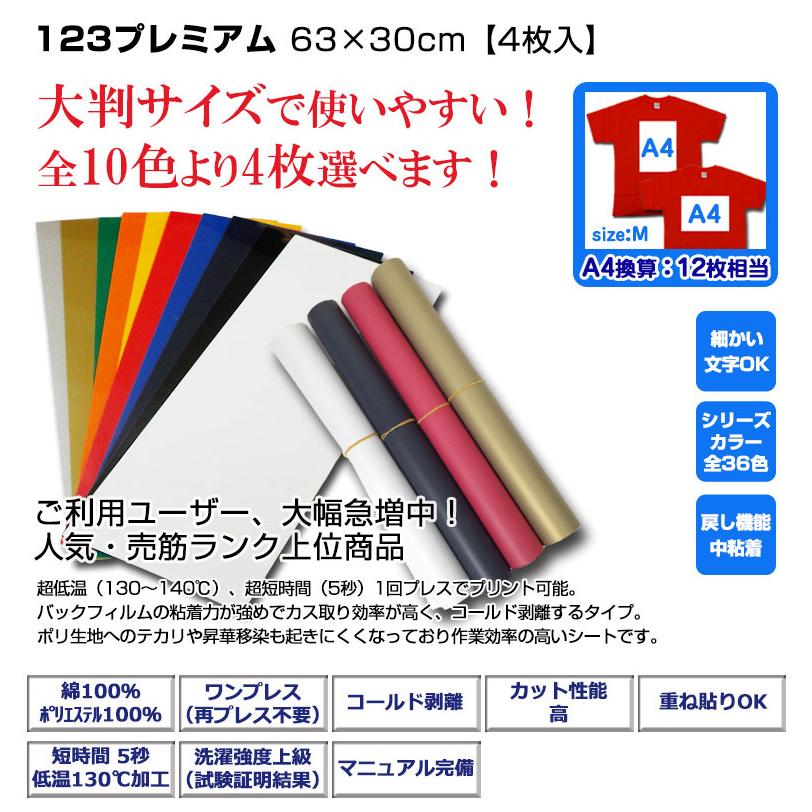 アイロンプリントシート 細カット-フイルム粘着【中-強】123プレミアム