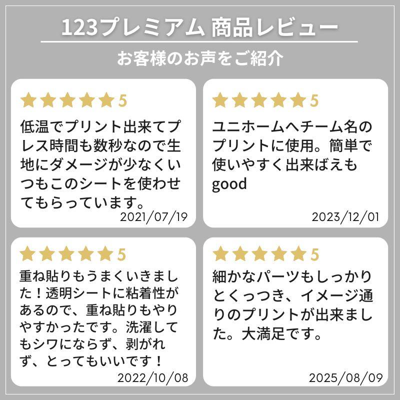 アイロンプリントシート 細カット-フイルム粘着【中-強】123プレミアム