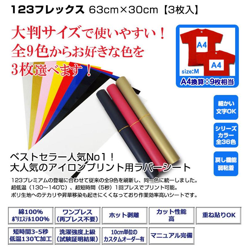 アイロンプリントシート 太カット-フイルム粘着【弱】123フレックス