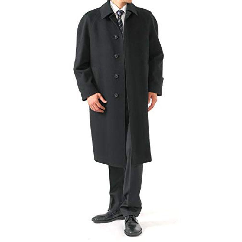 藤井毛織ピュア カシミヤ100% ラグランコート（日本製）黒 (Ｌ寸 身長