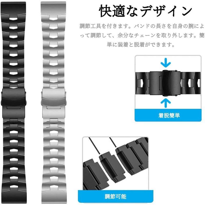 金属高級バンド 対応Garmin Approach S62/S60/Garmin Fenix 7/6 pro/6/5/5 plus/Inst｜pipihouse｜06