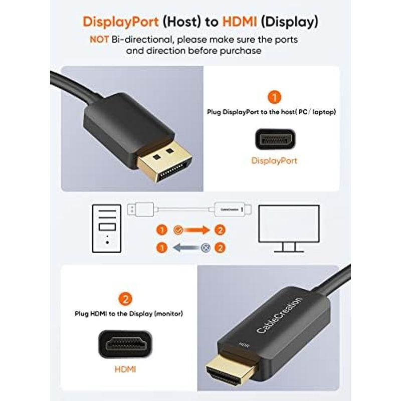アクティブDP to HDMI 4K@60Hz HDR, CableCreation 8FT（約2.5M)DisplayPort to HD｜pipihouse｜15