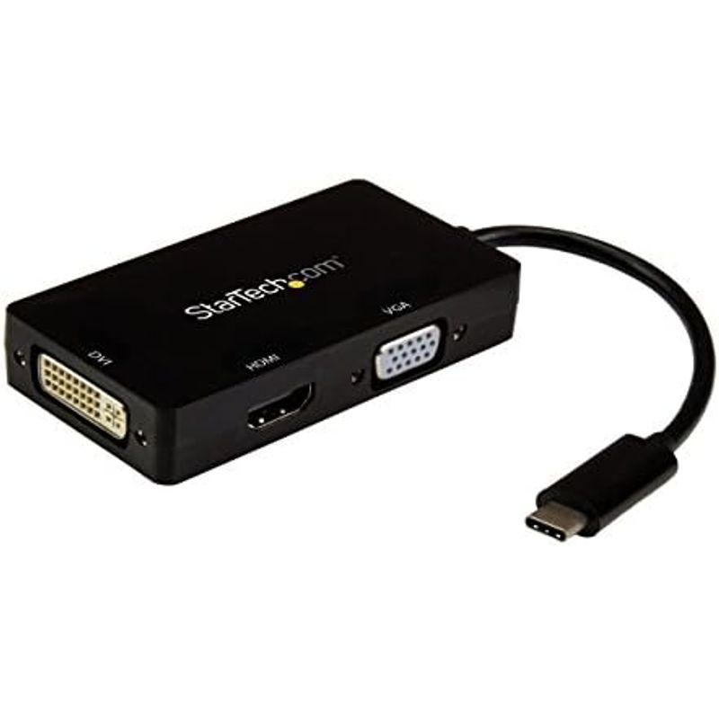 StarTech.com 3 in 1 USB Type-Cマルチアダプタ 4K/30Hz USB-C - HDMI/DVI/VGA ブラッ｜pipihouse｜02