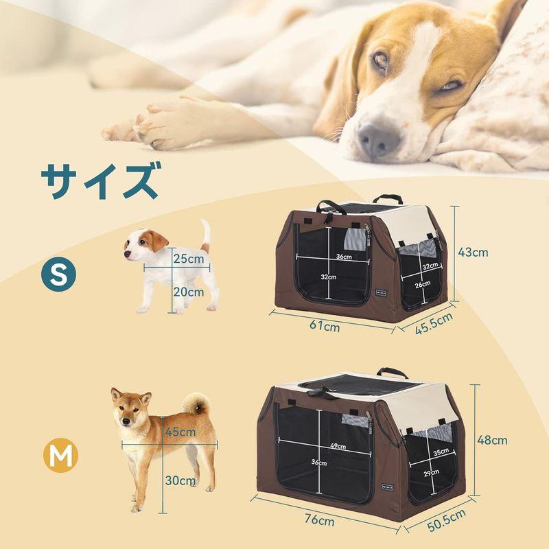 Petsfit 折りたたみ ソフトクレート ポータブルケージ ペットハウス 犬 クレート 回転式パイプ 小型犬 猫 持ち手付き折りたたみ簡単｜pipihouse｜08