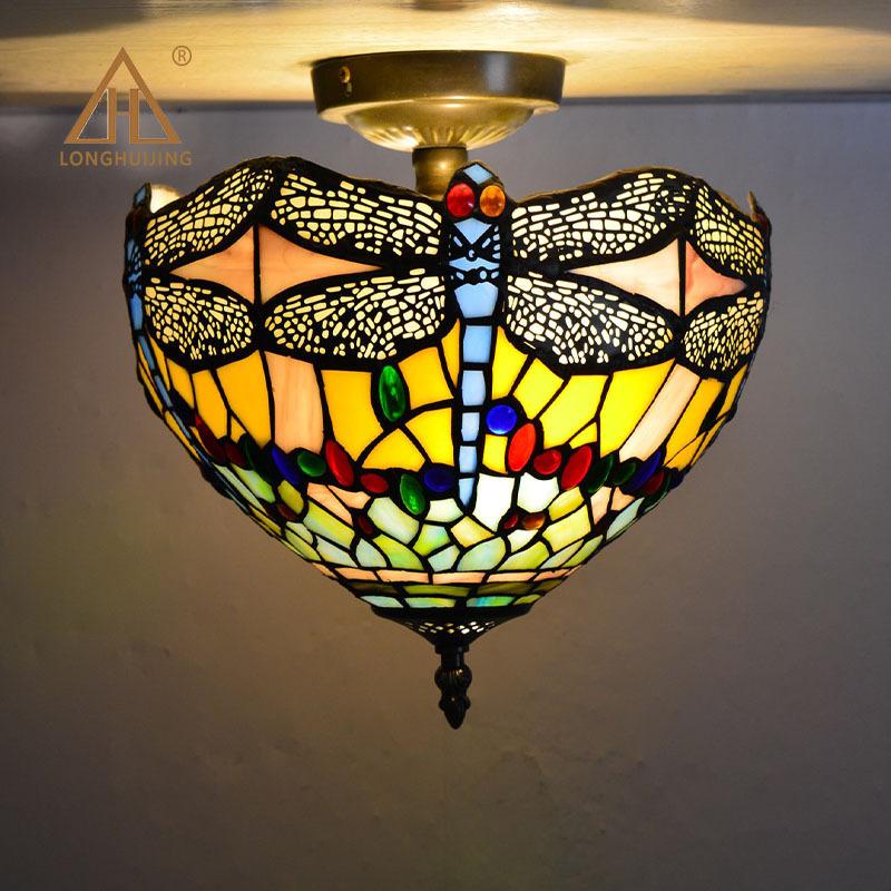 全国組立設置無料 ステンドグラス シーリングライト ガラス工芸 天井照明 北欧 インテリア 玄関照明 寝室 照明器具 工事必要 間接照明 おしゃれ Led電球 室内照明 書斎 宅送 Wjhni Com