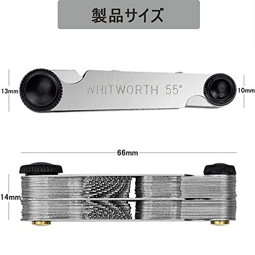競艇-プロペラ調整ゲージ-ピッチゲージ ネジピッチゲージ チ測定ゲージ 60°（ミリ）/ 55°（インチ）ねじピッチ