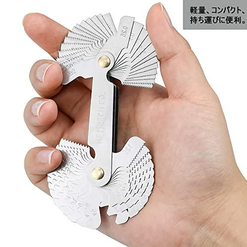 ネジピッチゲージ チ測定ゲージ 60°（ミリ）/ 55°（インチ）ねじピッチ