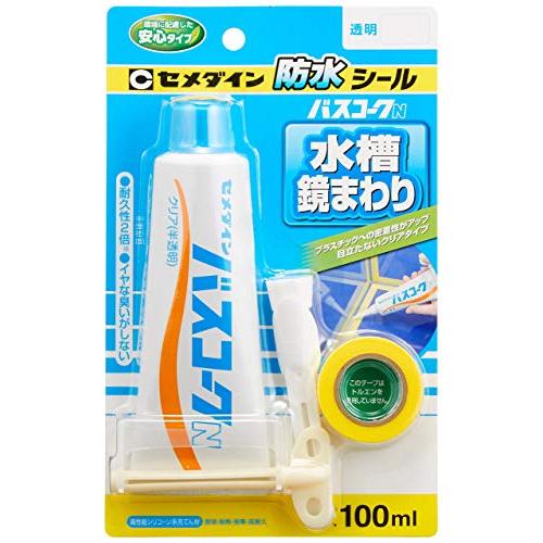 セメダイン キッチン配管 防水シール バスコークN 100ml 透明 HJ-154 の商品画像