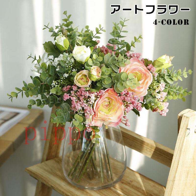 花束 造花 花 かすみ草 ローズ アートフラワー アレンジメント リアル 腐らず 北欧 室内装飾 インテリア おしゃれ 誕生日 贈り物 xly Pippo 通販 Yahoo ショッピング