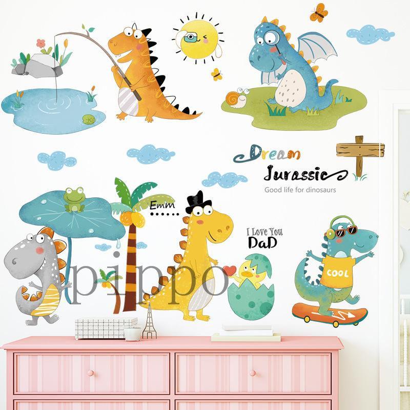 剥がして貼る ウォールステッカー カートゥーン かわいい 恐竜 壁装飾 飾り はがせる 防水 シール 壁紙 童心守り hyv Pippo 通販 Yahoo ショッピング