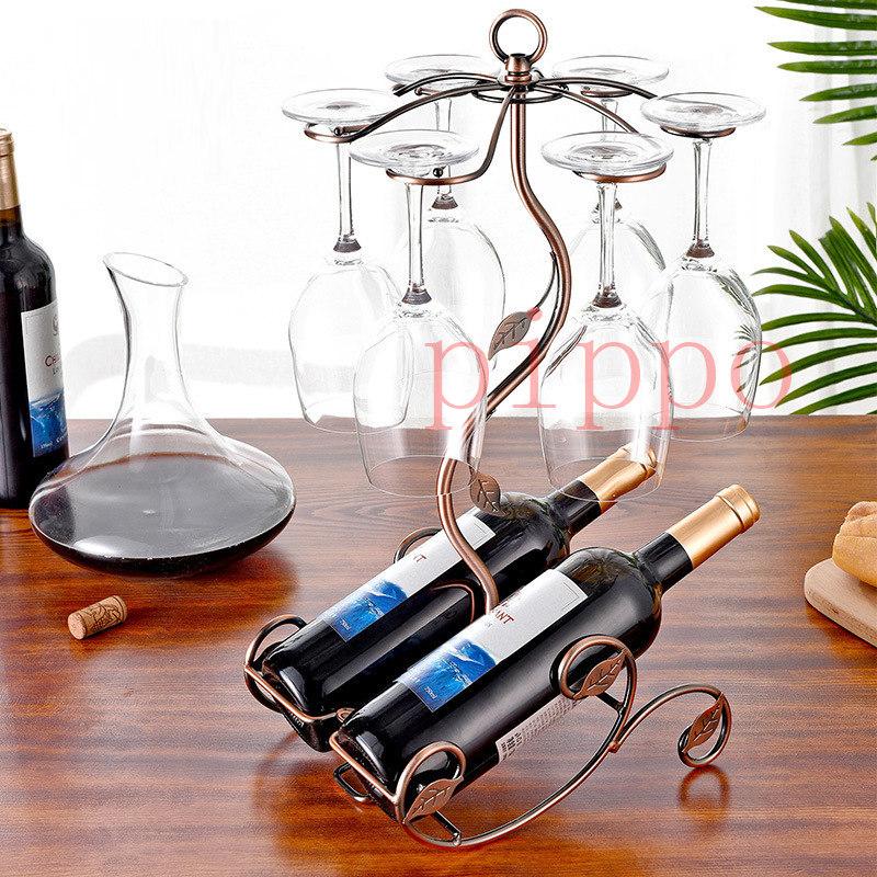 定期入れの ワイングラスホルダー ワインホルダー グラスコップ 吊り下げ アンティーク風 6個掛用 2本ワイン入り おしゃれ 新築祝い インテリア 贈り物 Discoversvg Com
