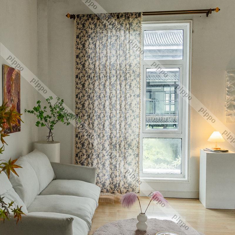 カーテン 間仕切り 半分遮光 綿麻 突っ張り棒付き ロング のれん 窓カーテン 目隠し ドア 仕切り おしゃれ 花柄 洗える 簡約 寝室 居間 階段 遮断 qdf Pippo 通販 Yahoo ショッピング