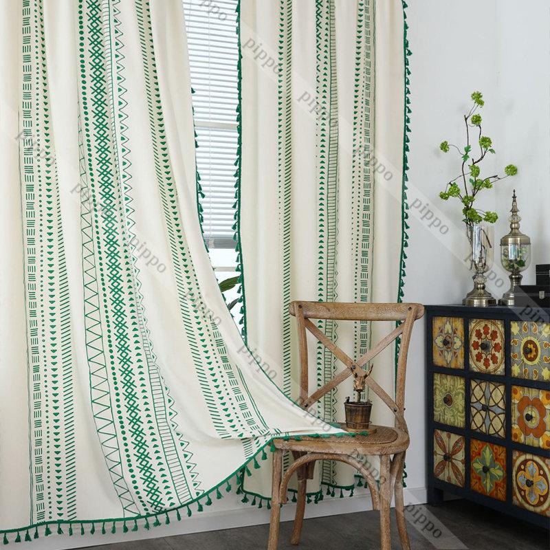 半分遮光 カーテン 間仕切り ストライブ柄 緑 突っ張り棒 のれん 間仕切りカーテン 窓 ドア 仕切り おしゃれ Ins風 巾幅150cm 寝室 居間 zaf Pippo 通販 Yahoo ショッピング