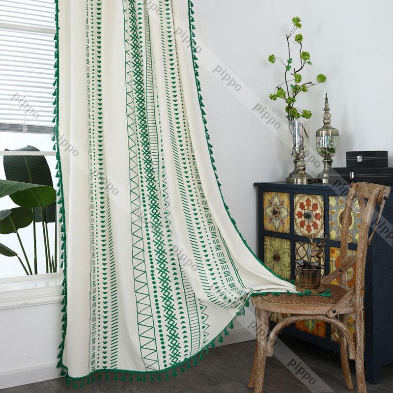 半分遮光 カーテン 間仕切り ストライブ柄 緑 突っ張り棒 のれん 間仕切りカーテン 窓 ドア 仕切り おしゃれ Ins風 巾幅150cm 寝室 居間 zaf Pippo 通販 Yahoo ショッピング