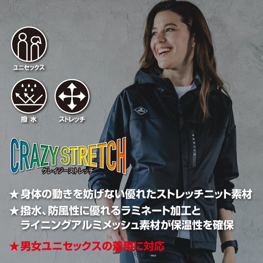 BURTLE（バートル） 2025年 秋冬 ストレッチパーカ 長袖 軽量 温かい