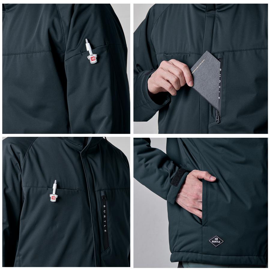 BURTLE（バートル） 新作 秋冬 ストレッチ フーディー 長袖 防寒
