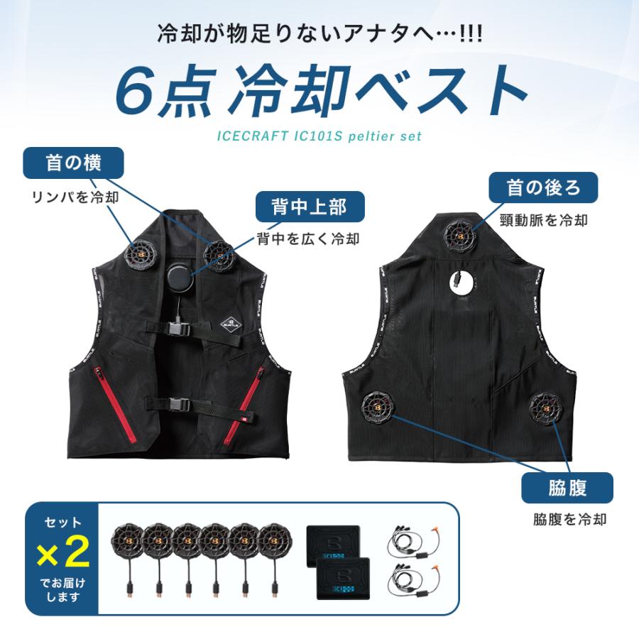 バートルベネチェベスト BURTLE（バートル） ペルチェ ベスト 2個セット IC101S BURTLE 冷却
