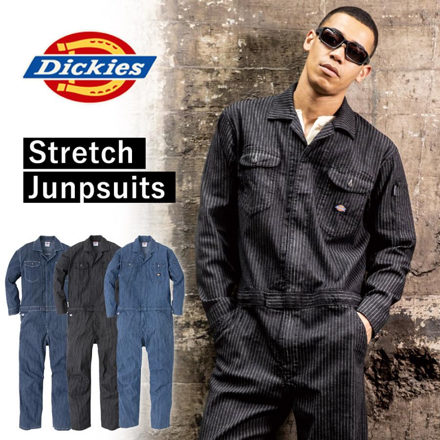 60s 3段フロッキーブラックボディ　袖穴あり Dickies（ディッキーズ） コーコス ストレッチウォバッシュ ツナギ