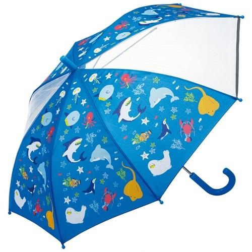 Sk オーシャンフレンズ 子供用 傘 50cm こども傘 雨具 キャラクター 通園 通学 魚 水族館 サメ イルカ クラゲ ペンギン P 作業着 空調服 安全靴の現場王 通販 Yahoo ショッピング