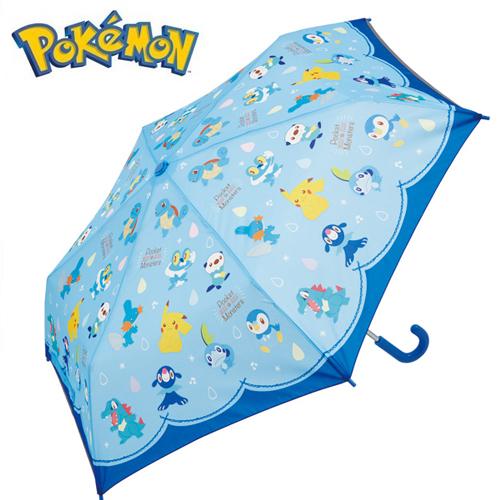 Sk Poket Monster ポップ柄 折りたたみ傘 53cm グッズ ポケモン 雨具 ポケットモンスター キッズ傘 グラスファイバー ピカチュウ 通学 おりたたみ 反射テープ 人気商品