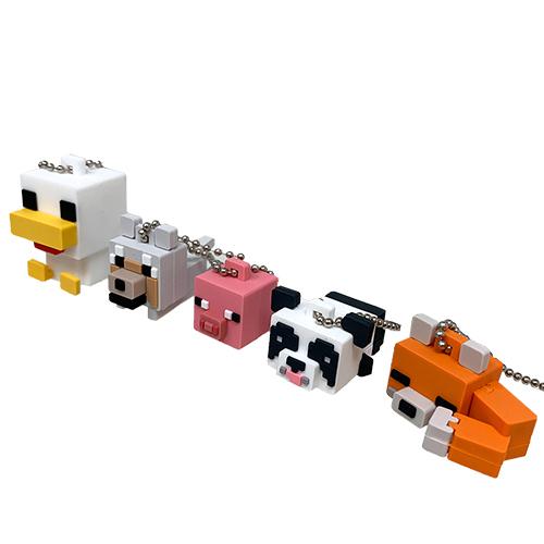 5体セット マインクラフト ラバぷち フィギュア キーホルダー グッズ Minecraft マイクラ キャラクター ブタ ニワトリ オオカミ キツネ パンダ P 作業着 空調服 安全靴の現場王 通販 Yahoo ショッピング