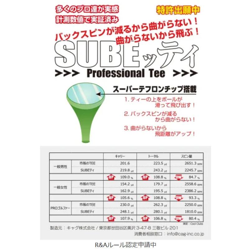 スーパーテフロンチップ搭載！ SUBEッティ　 Professional Tee ３本入り /スベッティー/プロフェッショナルティー/ゴルフティー/ロングティー｜piratesflag-cic｜04