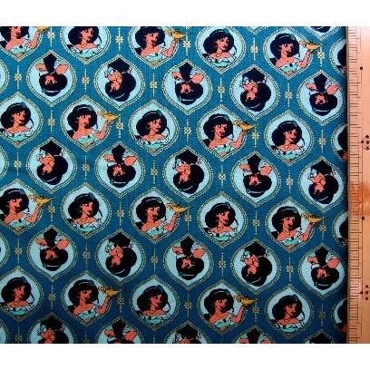 ◇ キャラクター アメリカ 輸入 生地 アラジン（ジャスミン・グリーン